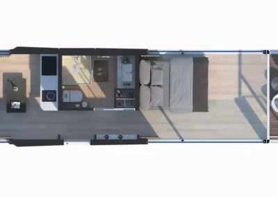 Interior layout design of BAUSTADT G70 prefab capsule house